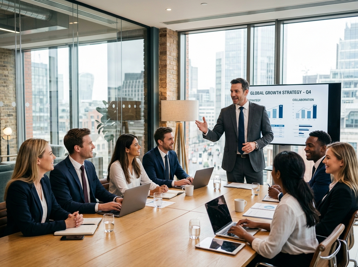 Team collaboration in modern office